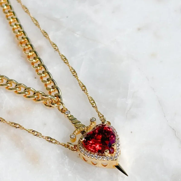 Collar Corazón y Espada