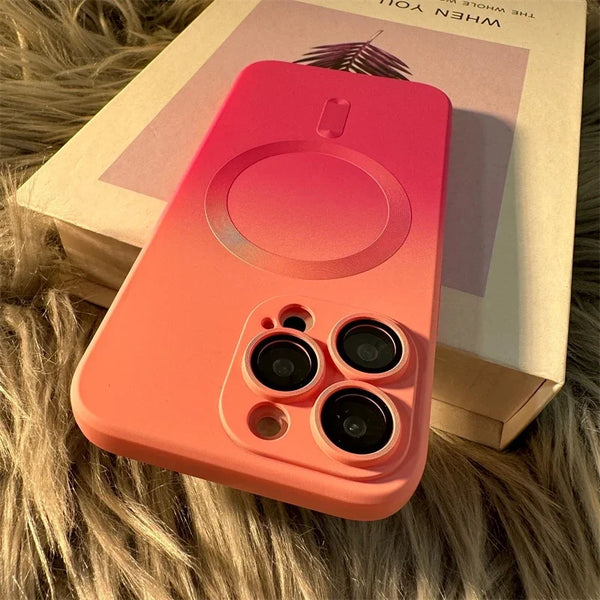 PROTECTOR ARCOIRIS ROSA FUSIA CON CARGA MAGSAFE